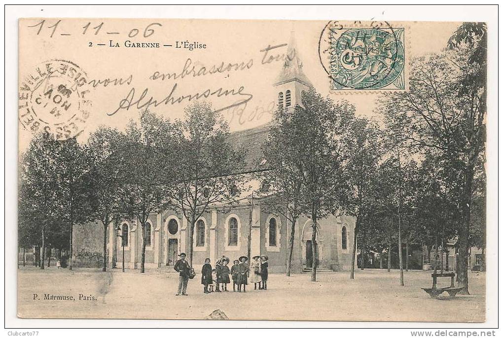 La Garenne-Colombes (92) : Place De L'église Et L'église En 1906 (animé). - La Garenne Colombes