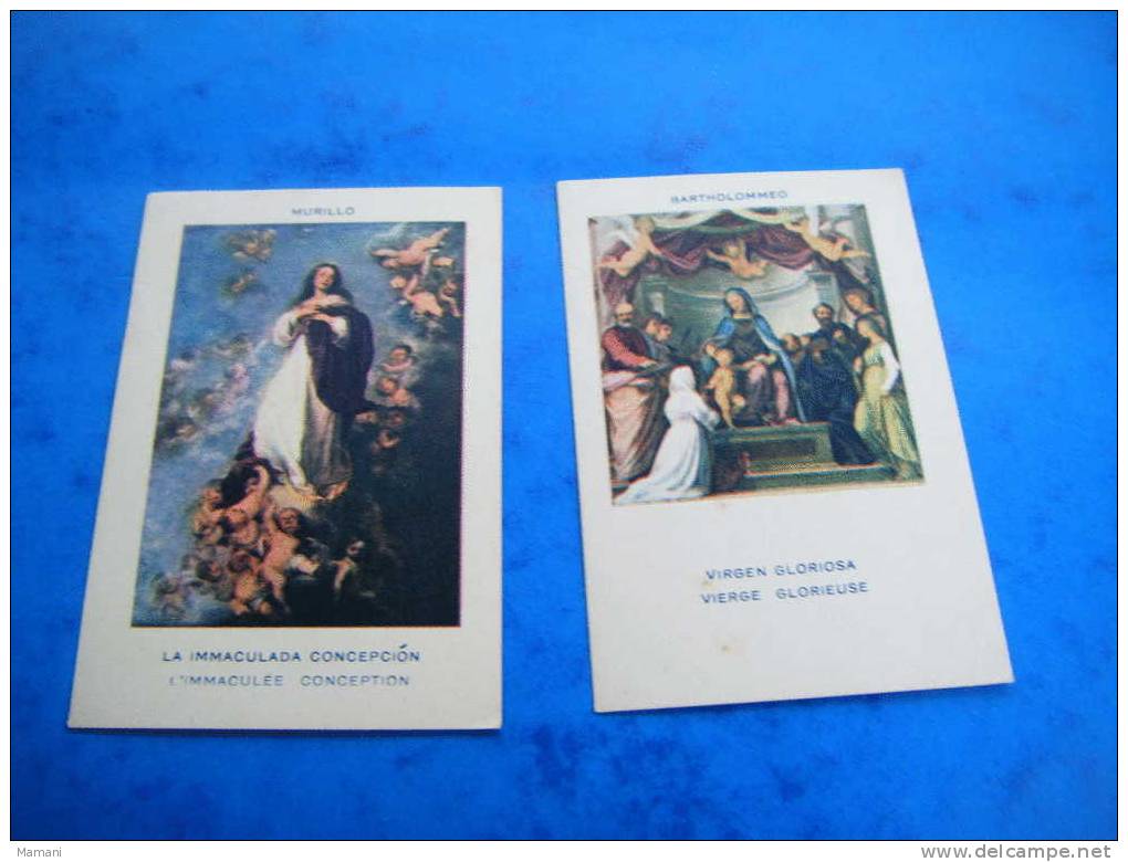 Lot De 2 Images -vierge Glorieuse-l'immaculee Conception - Images Religieuses