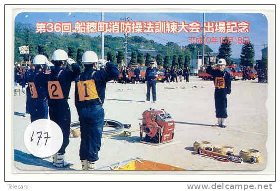 Télécarte JAPON Pompiers Feuerwehr Fire Brigade JAPAN  (177) Brandweer Brigada De Fuego Vigili Del Fuoco - Firemen