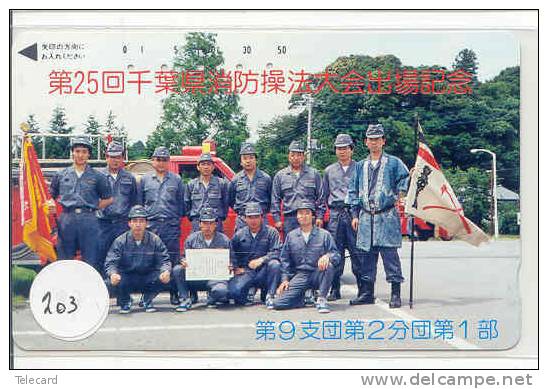 Télécarte JAPON Pompiers Feuerwehr Fire Brigade JAPAN  (203) Brandweer Brigada De Fuego Vigili Del Fuoco - Pompiers