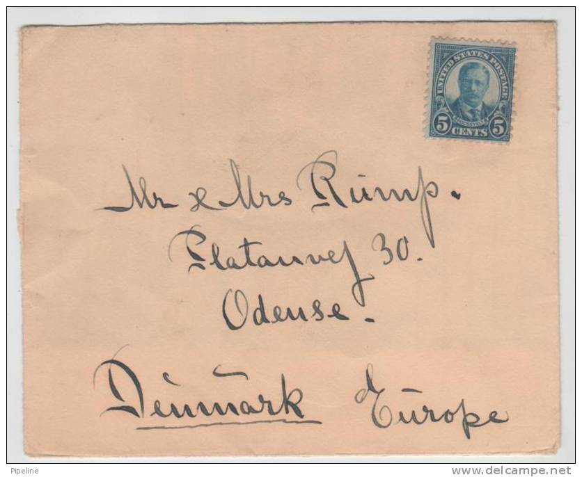 USA Nice Old Cover Sent To Denmark With Christmas Seal 1928 On The Backside Of The Cover - Briefe U. Dokumente