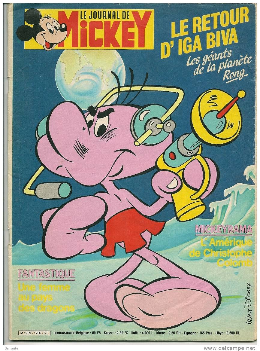 LE JOURNAL De MICKEY  N° 1756 Du 18-02-1986. 1 BD " La Véritable Histoire De DAVID CROCKETT" - Journal De Mickey