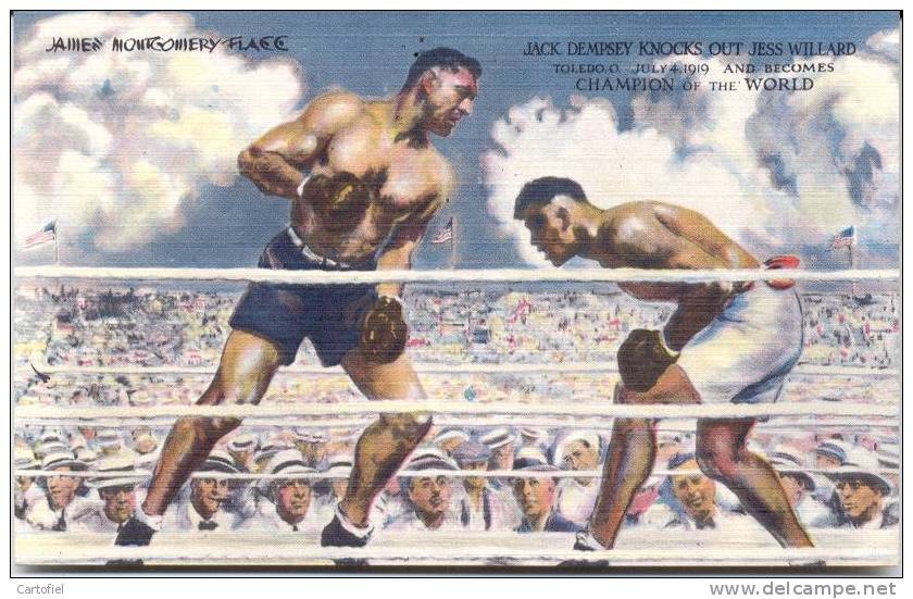 JACK DEMPSEY KNOCKS OUT JESS WILLARD- TOLEDO- JULY 1919 AND BECOMES CHAMPION OF THE WORD !! - Boxsport