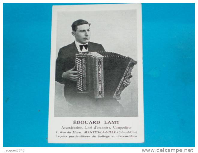 78)mantes-la-ville - EDOUARD LAMY -accordéoniste ( Chef D'orchestre , Compositeur - 1 Rue Du Muret - Accordéon Guglielmo - Mantes La Ville