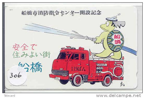 TELEFONKARTE FEUERWEHR JAPAN (306) TURTLE *  Pompiers Fire Brigade JAPAN * Brandweer Brigada De Fuego Vigili Del Fuoco - Feuerwehr
