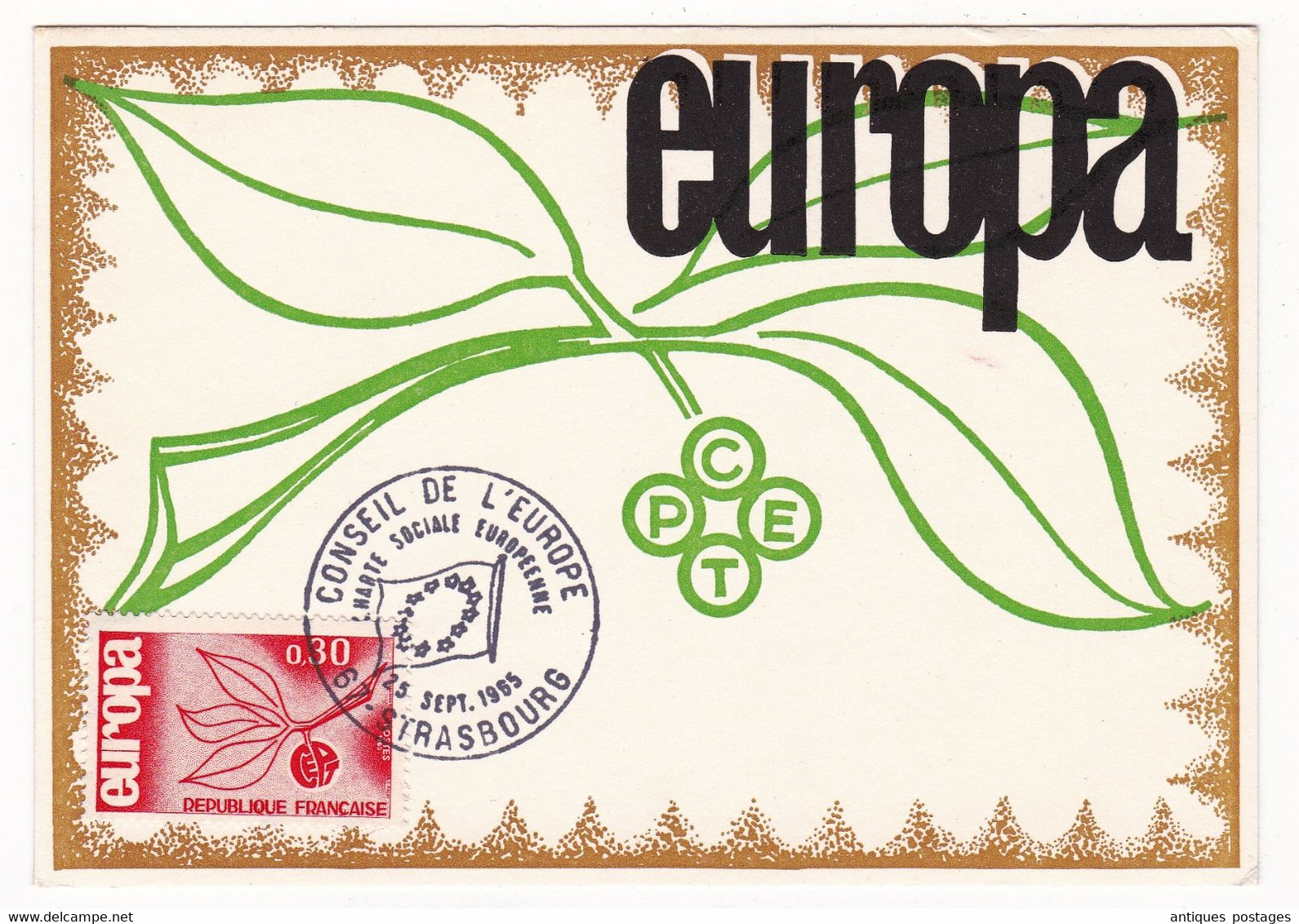 Carte Maximum 1965 Conseil De L'Europe Strasbourg Bas-Rhin Europa - 1965