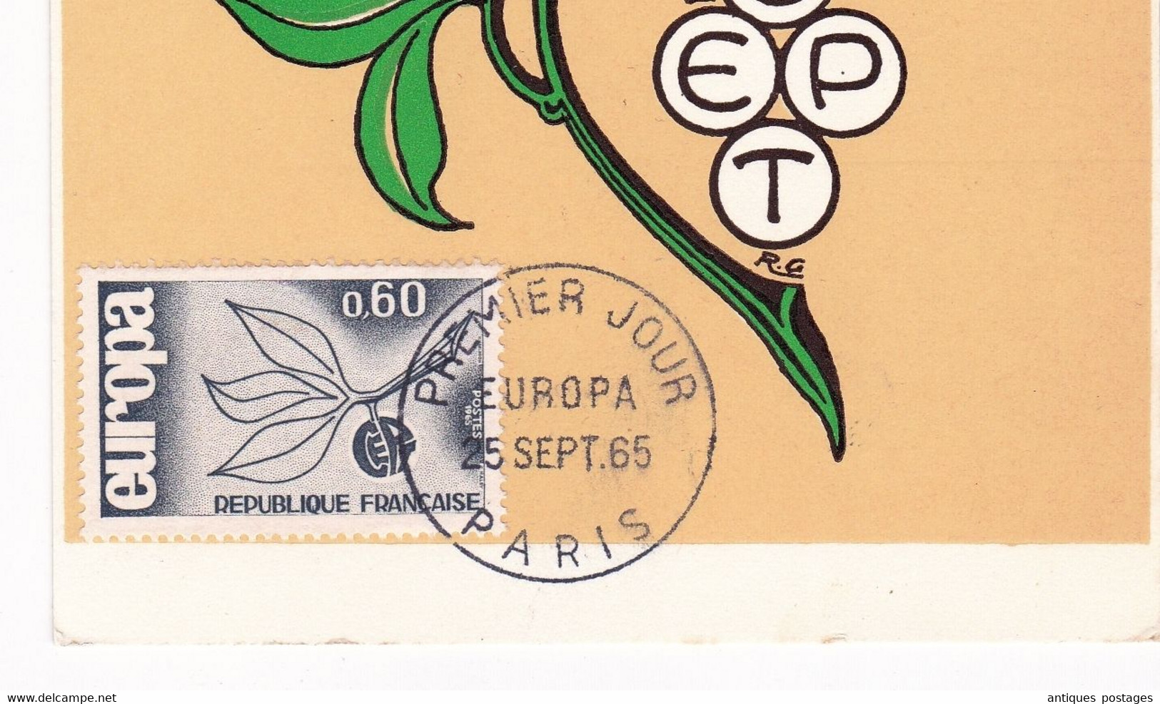 Carte Maximum 1965 Émission Europa Europe Paris - 1965