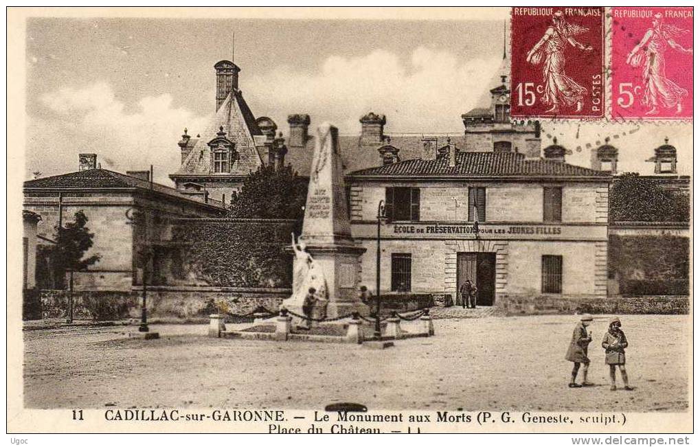 CPA -33 - CADILLAC-SUR-GARONNE - Le Monument Aux Morts - Place Du Château -197 - Cadillac
