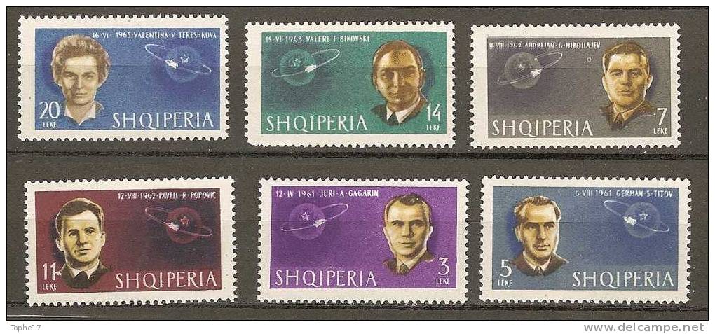 W - Albanie - 1963 - Y&T 635 à 640 - Cosmonautes - Neuf  ** - Europe
