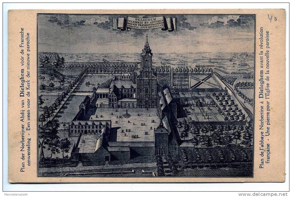 Bruxelles - Jette - Plan De L'abbaye Nobertine à Dieleghem Avant La Révolution Française - Jette