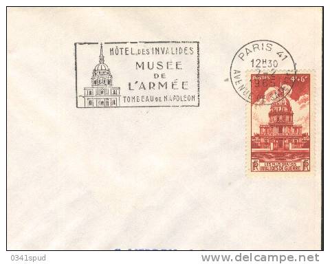 1965  France  75 Paris 41  Napoléon 1er  Les Invalides Sur Lettre Entiere - Napoléon