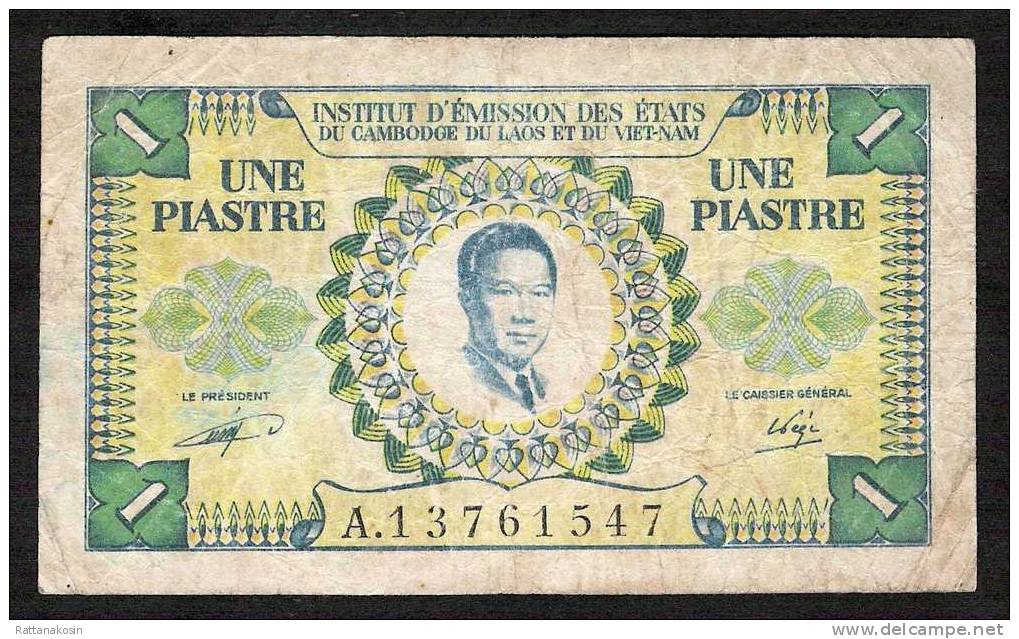 INDOCHINE FRENCH INDOCHINA P104 1 PIASTRE = 1 DONG 1953 FINE NO P.h. - Indocina