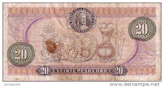 COLOMBIE  20 Pesos Oro  Daté Du 20-09-1975   Pick 409c    ***** QUALITE  VG ***** - Kolumbien