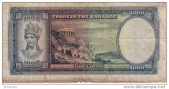 GRECE   1 000 Drachmes  Daté Du 01-01-1939   Pick 110     ***** QUALITE  VG ***** - Griekenland