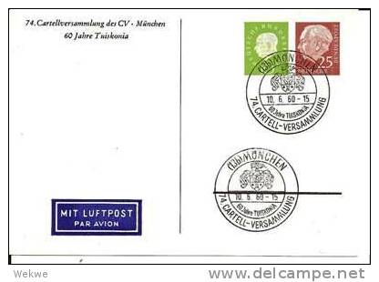 DBG044/ Studentika Privat-GA 74, Cartellversammlung München 1960 Mit SonderstempelPfg. ** - Enveloppes Privées - Oblitérées