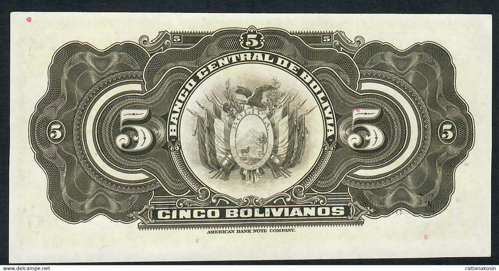 BOLIVIA  P120 5 BOLIVIANOS 1928   UNC. - Bolivia