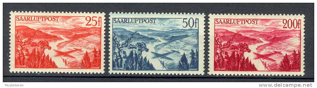 Saar 1948 Mi. 252-54  25 (MH) + 50 (MH) + 200 (MNH !!) Fr Flugpostmarken - Neufs