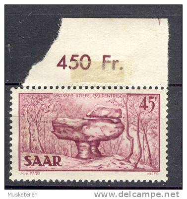 Saar 1951 Mi. 286  45 Fr Der Grosse Stiefel Bei Renstrisch Mit Rand MNH** - Neufs