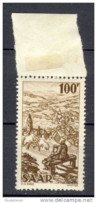 Saar 1949 Mi. 288  100 Fr Bliestal Mit Wiebelkirchen Mit Rand MNH** - Ungebraucht