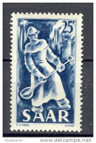 Saar 1949 Mi. 284  25 Fr Eisen- Und Stahlindustrie €25,- MH* - Ongebruikt