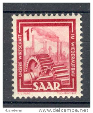 Saar 1949 Mi. 274  1 Fr Schwerindustrie MH* - Unused Stamps