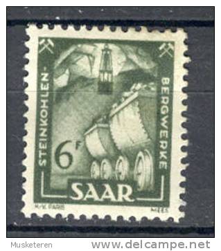 Saar 1951 Mi. 277  6 Fr Steinkohlenindustrie €13,- MH* - Unused Stamps