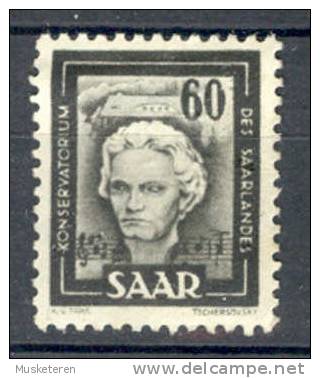 Saar 1951 Mi. 273  60 C Ludwig Van Beethoven Konservatorium MH* - Ungebraucht