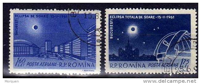 Rumania.  Num 144-145 Aereos, Cat Yvert. Eclipse - Astrologie