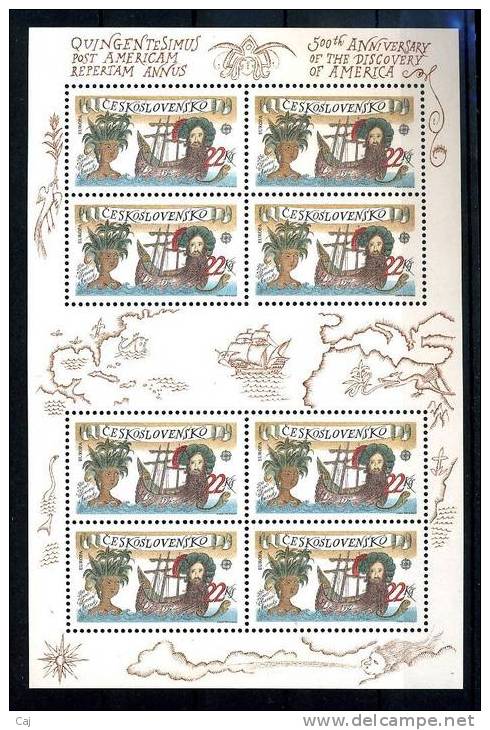 Tchécoslovaquie  :  Yv  2913  **  Petite Feuille - Unused Stamps