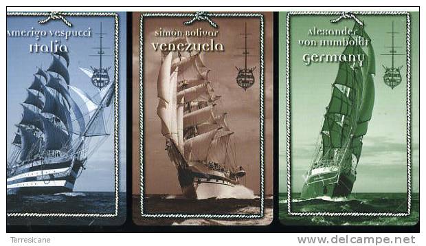 TELECOM VELE SPIEGATE SERIE NUOVA VELIERI AMERIGO VESPUCCI SIMON BOLIVAR ALEXANDER VON HUMBOLDT - Barche