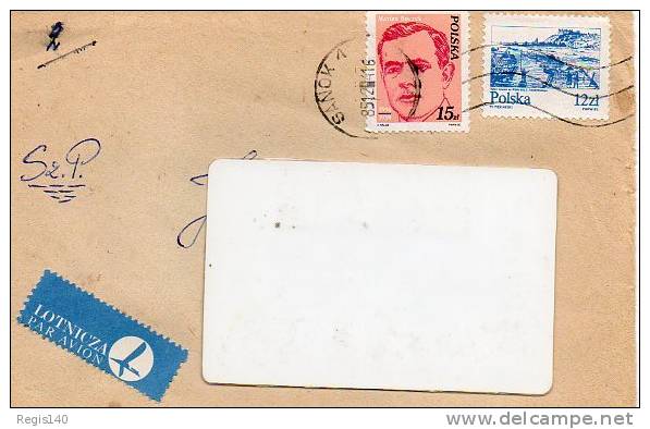 Enveloppe Avec Timbres Polonais Par Avion Pour La France -4 - Lettres & Documents