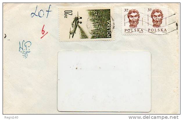 Enveloppe Avec Timbres Polonais Par Avion Pour La France -6 - Storia Postale