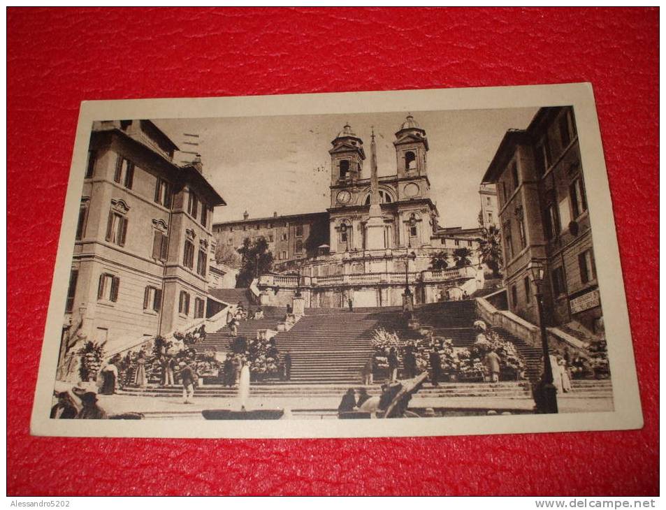 Roma - Piazza Di Spagna 1930 Con Francobollo Non Comune - Autres & Non Classés