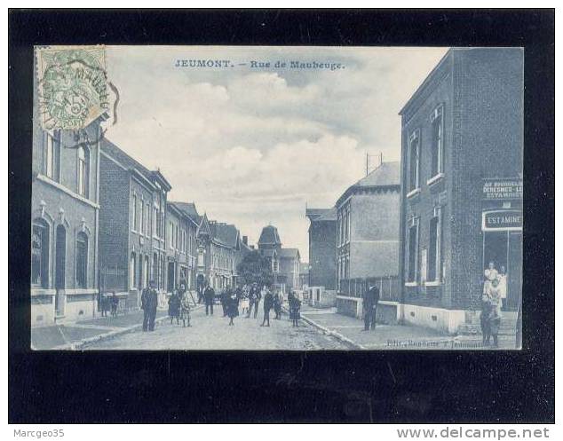 Jeumont Rue De Maubeuge édit.ronflette Animée Estaminet Au Bourrelier Deresmes -le... Belle Carte - Jeumont