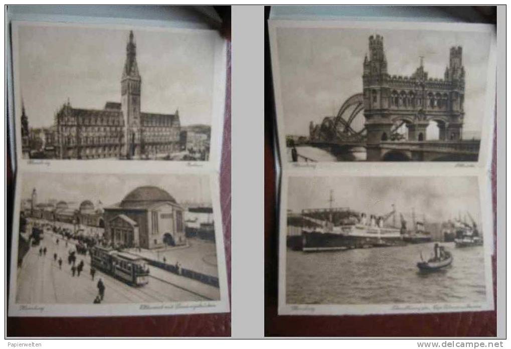 Hamburg - Mäppchen / Leporello Mit 10 Ansichtskarten In Kupfertiefdruck - Mitte
