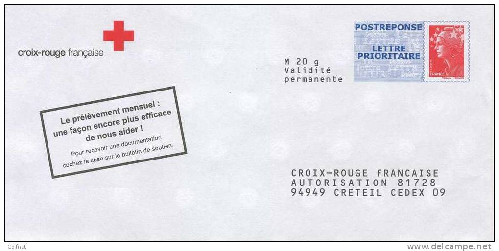 PAP REPONSE CROIX ROUGE MARIANNE DE BEAUJARD N°08P293 - Prêts-à-poster:Answer/Beaujard