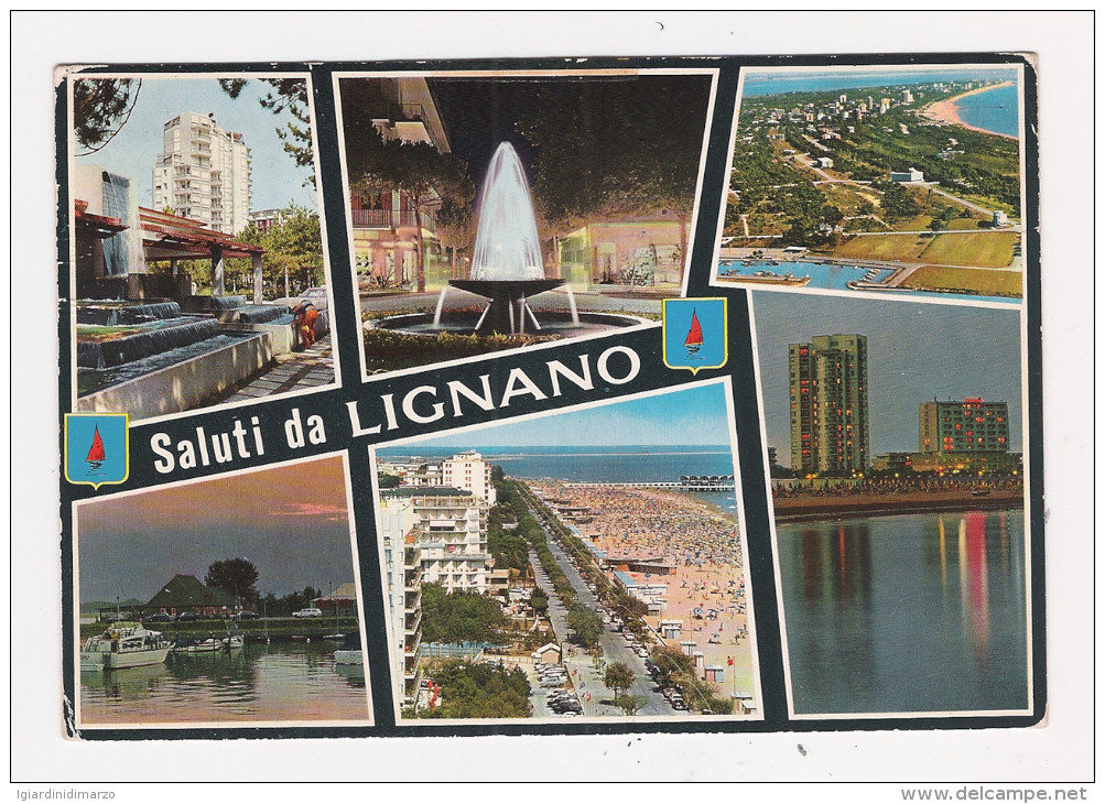 LIGNANO (UD) - Saluti Da ... Con 6 Vedute Panoramiche - Alcune ANIMATE - Viaggiata - In Buone Condizioni. - Autres & Non Classés