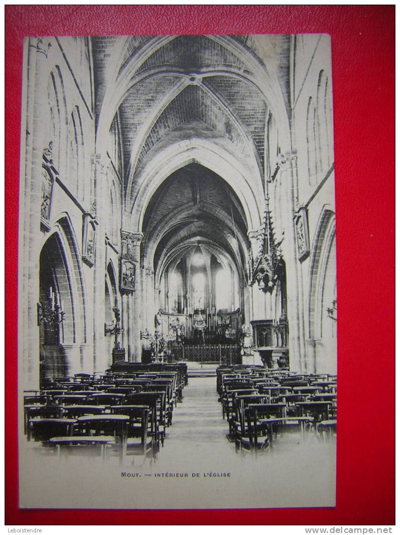 CPA CARTE PRECURSEUR -60-OISE- MOUY- INTERIEUR DE L'EGLISE - CARTE EN BON ETAT. -NON VOYAGEE - Mouy