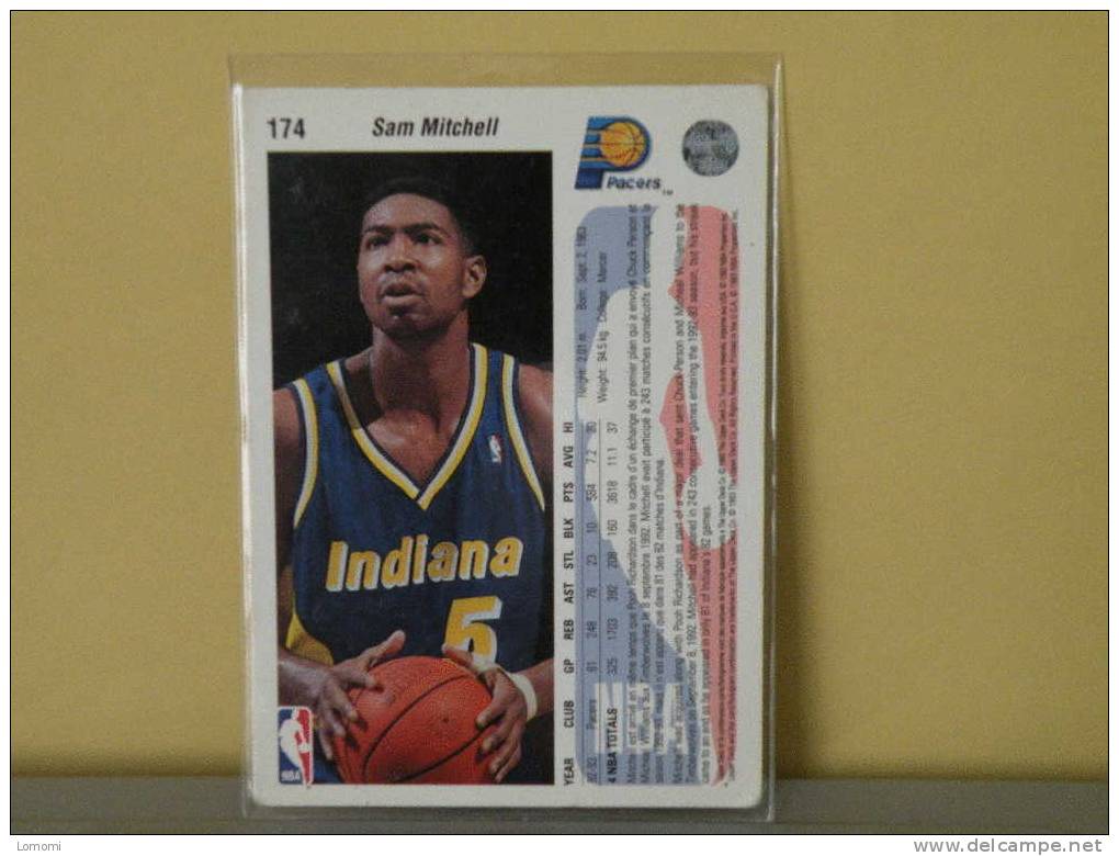 PACERS Indiana - F - 92 / 93  ( Carte ) Sam Mitchell - N.B.A . N°174 . 2 Scannes - Indiana Pacers