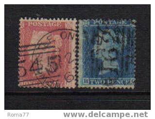PA95 - GRAN BRETAGNA 1855 , Serie N. 14/15 Dentellata 14 - Oblitérés