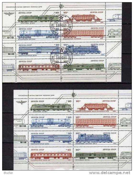 Eisenbahn E-Lok 1985 Sowjetunion 5515/2 Kleinbogen ** Plus O 20€ Waggon Tanker Bf Bloc Train Sheetlet Of UdSSR CCCP SU - Other (Earth)