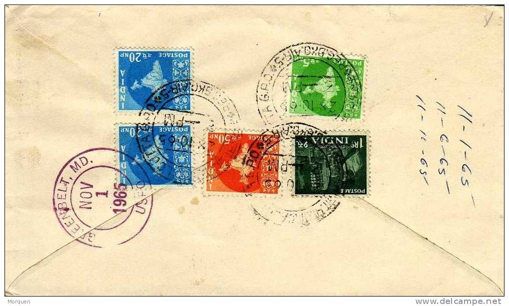 1610. Carta Aerea Certificada CALCUTTA (India)  1965 - Airmail