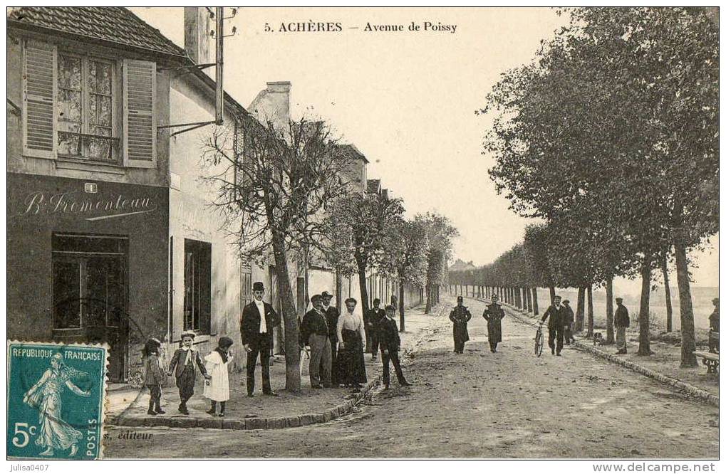 ACHERES (78) Avenue De Poissy Commerce Belle Animation - Acheres