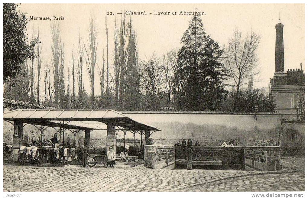 CLAMART (92) Lavoir Et Abreuvoir Animation - Clamart