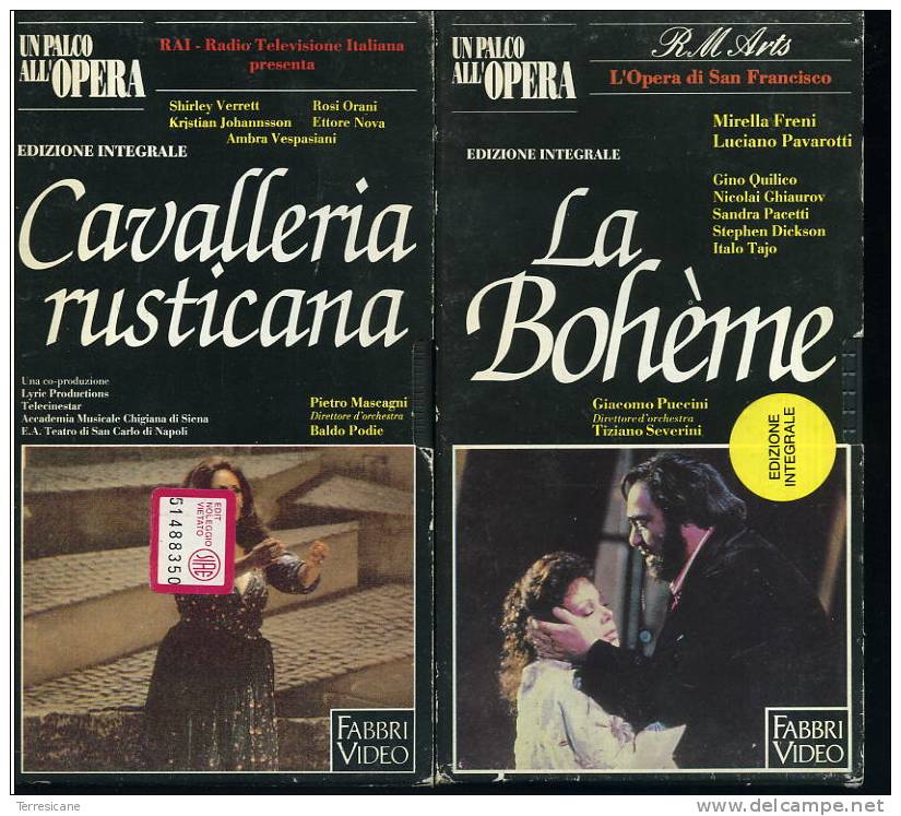 X CAVALLERIA RUSTICANA MASCAGNI VERRETT ORANI & LA BOHEME PUCCINI FRENI PAVAROTTI - Concert & Music