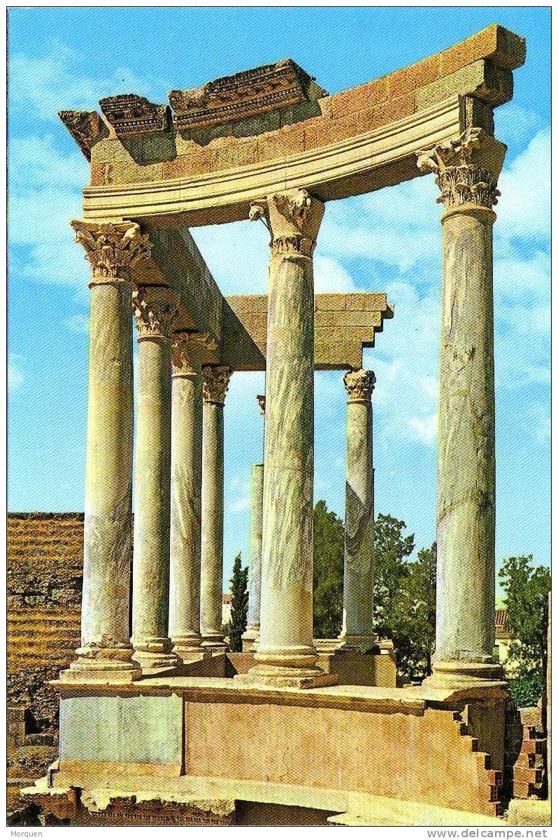 Postal MERIDA (Badajoz) . Teatro Romano .columnata - Mérida