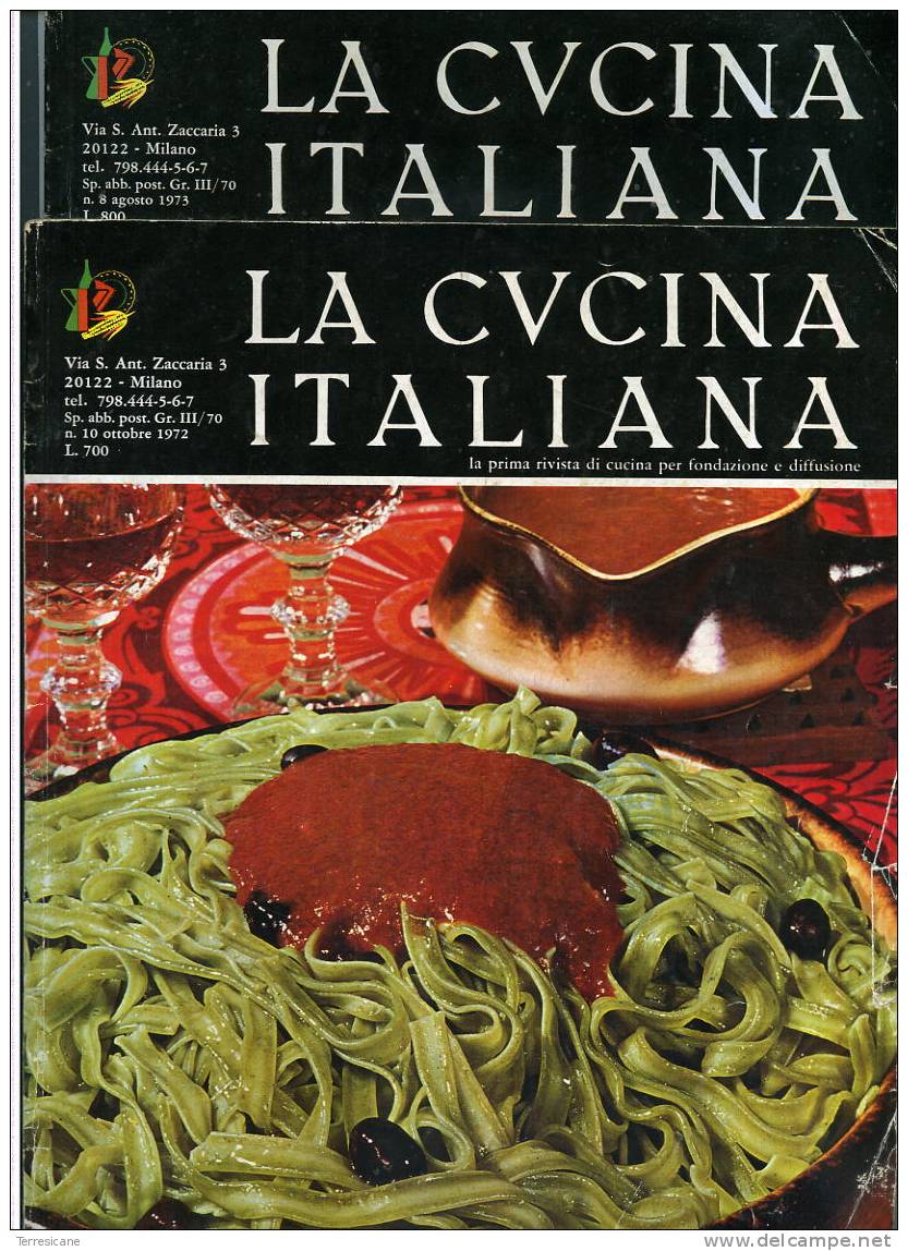 CUCINA	LA CUCINA ITALIANA N.8/73	Vv	LA CUCINA ITALIANA	1973	N.8 Agosto - Haus Und Küche