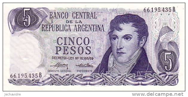 ARGENTINE  5 Pesos  Non Daté (1974-1976)   Pick 294    ***** BILLET  NEUF ***** - Argentinien