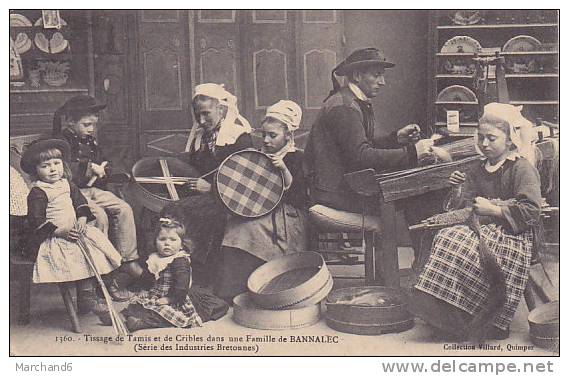 FINISTERE.TISSAGE DE TAMIS ET DE CRIBLES DANS UNE FAMILLE DE BANNALEC SERIE DES INDUSTRIES BRETONNES - Bannalec