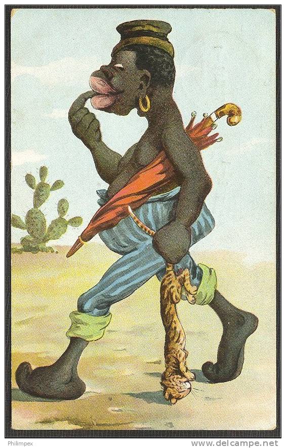 RASSIST COLOR POST CARD 1906 CIRCULATED - Satiriques